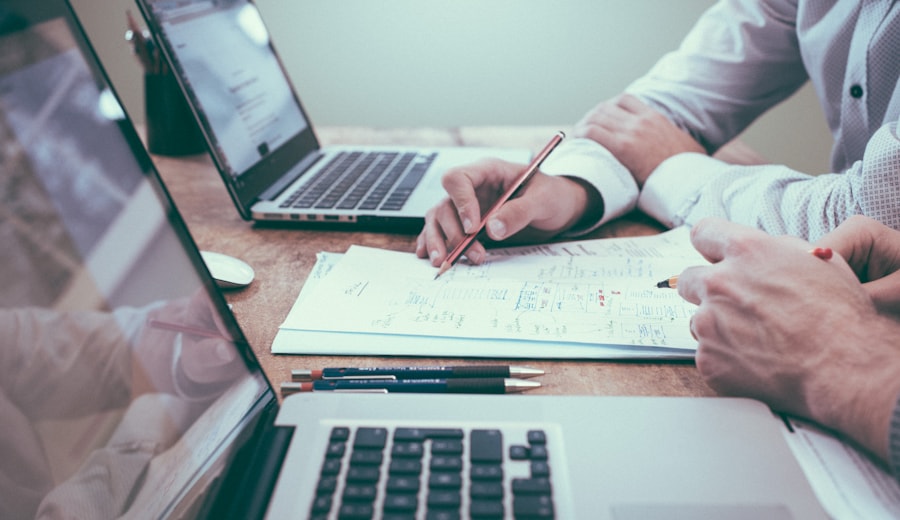 Professional website readiness review at a desk